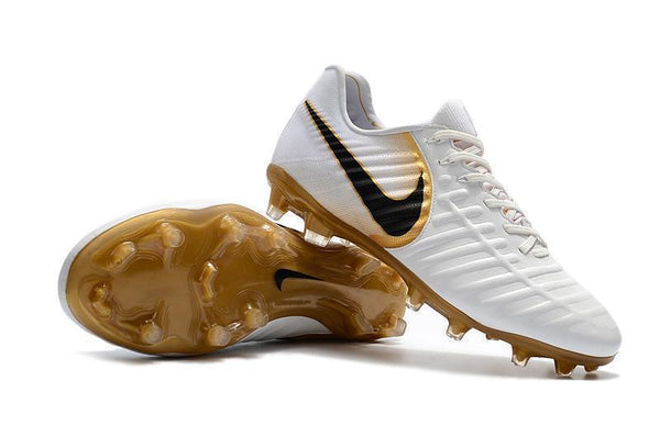 Nike Tiempo Legend VII FG Soccer Cleats White Golden - SocSports