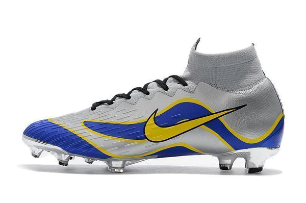 NIKE Mercurial Superfly VI 360 Elite FG Silver Blue Yellow Lining - SocSports