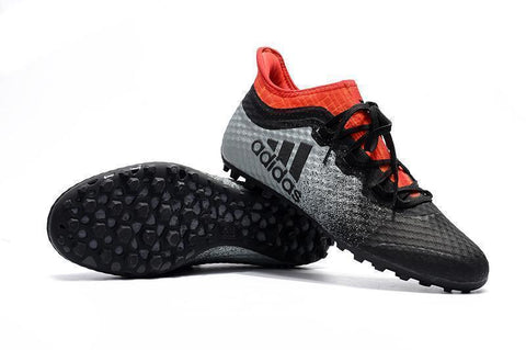 Adidas X Tango 16.1 Turf Soccer Cleats Grey Black Solar Red - SocSports