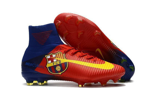 Nike Mercurial Superfly V Barcelona FG Soccer Cleats Red Blue Yellow - SocSports