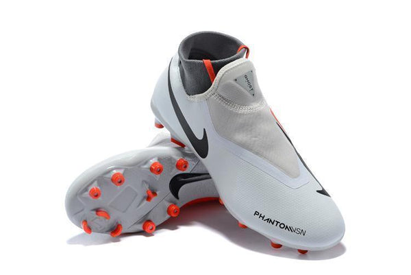 Nike Phantom Vision Elite DF FG Soccer Cleats White Orange Black - SocSports