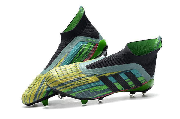 Adidas Predator 18+ FG Soccer Cleats Green Black Blue Yellow - SocSports