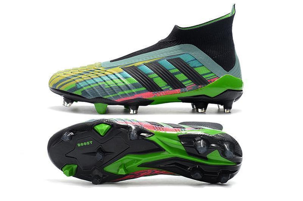 Adidas Predator 18+ FG Soccer Cleats Green Black Blue Yellow - SocSports