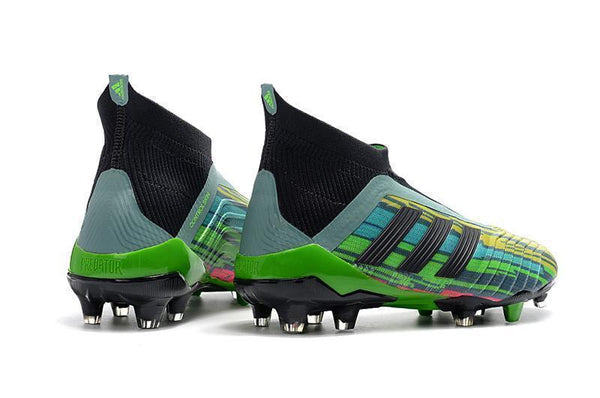 Adidas Predator 18+ FG Soccer Cleats Green Black Blue Yellow - SocSports