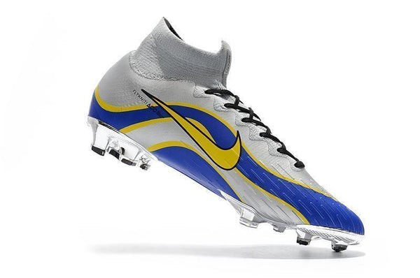 NIKE Mercurial Superfly VI 360 Elite FG Silver Blue Yellow Lining - SocSports
