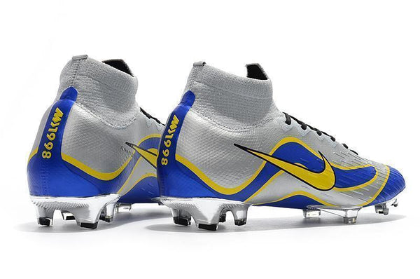 NIKE Mercurial Superfly VI 360 Elite FG Silver Blue Yellow Lining - SocSports