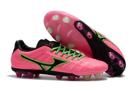 Mizuno Rebula V1 FG Soccer Cleats Pink Black Green - SocSports