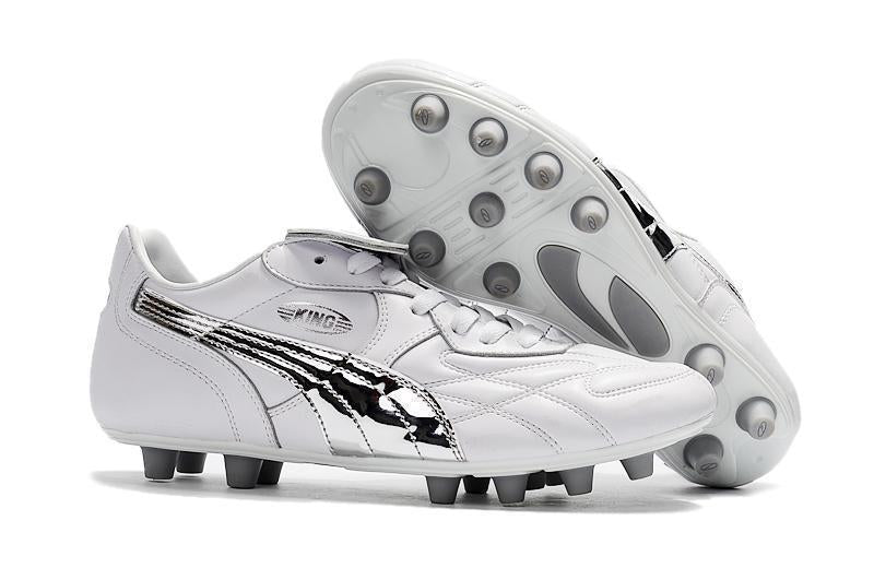 PUMA King Top M.I.I CHROME FG Soccer Cleats White Silver Metallic