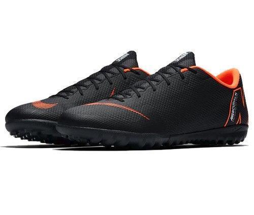Nike Mercurial VaporX XII Academy Turf Soccer Cleats Black Orange - SocSports