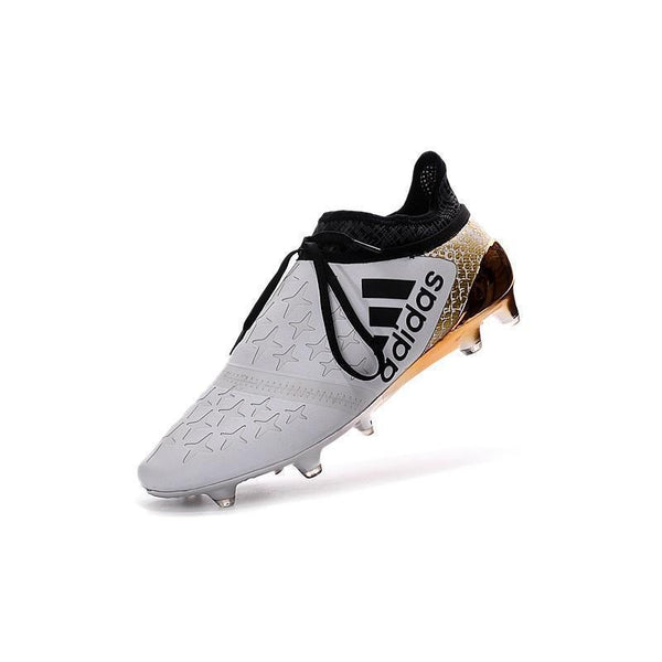 Adidas X 16+ Purechaos FG/AG Soccer Cleats White Gold Metallic Black - SocSports