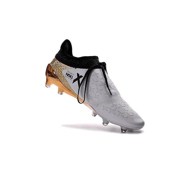Adidas X 16+ Purechaos FG/AG Soccer Cleats White Gold Metallic Black - SocSports