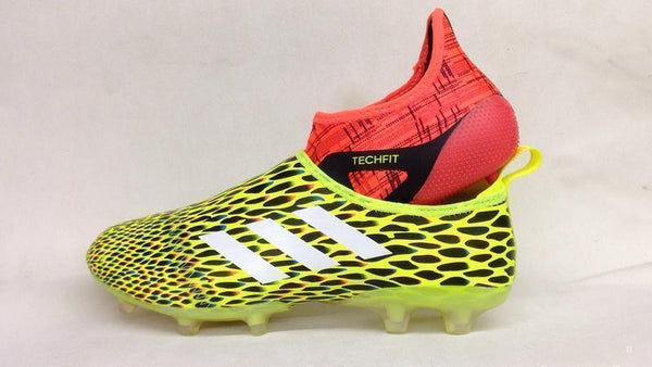 Adidas Glitch Skin 17 FG Soccer Shoes Fluorescent Green White Red - SocSports