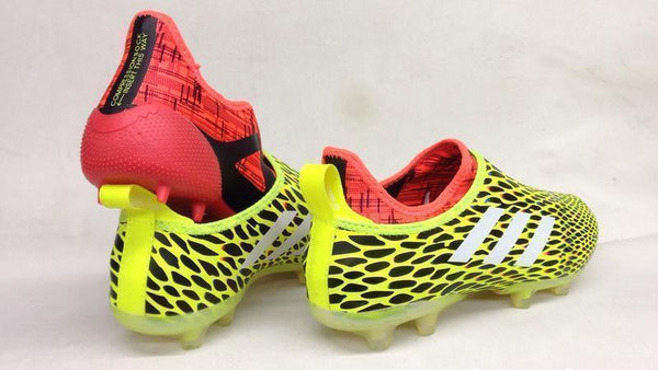 Adidas Glitch Skin 17 FG Soccer Shoes Fluorescent Green White Red - SocSports