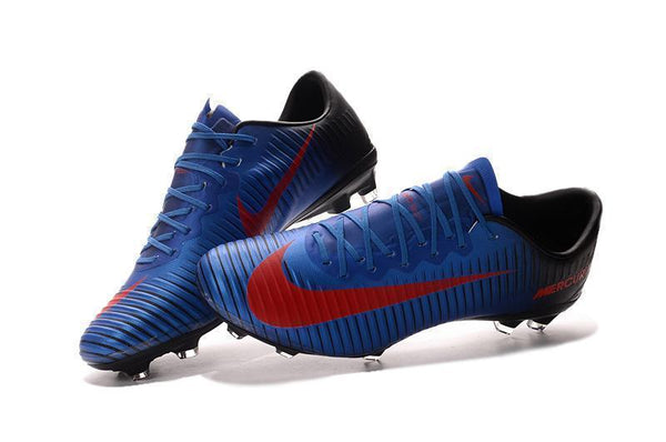 Nike Mercurial Vapor XI FG Soccer Cleats Blue Black Red - SocSports