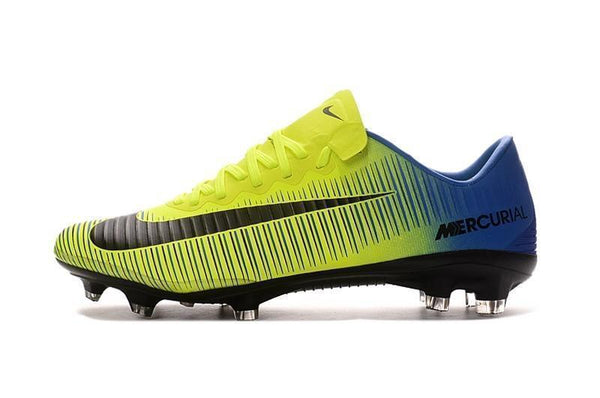 Nike Mercurial Vapor XI FG Soccer Cleats Yellow Black Blue - SocSports