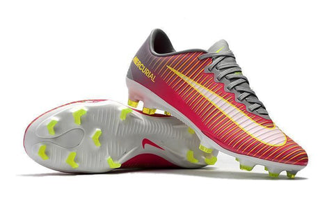 Nike Mercurial Vapor XI FG Soccer Cleats Red Grey Yellow White - SocSports