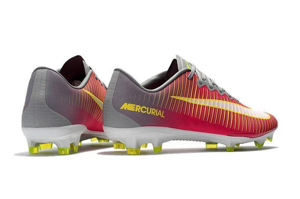 Nike Mercurial Vapor XI FG Soccer Cleats Red Grey Yellow White - SocSports