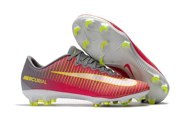 Nike Mercurial Vapor XI FG Soccer Cleats Red Grey Yellow White - SocSports