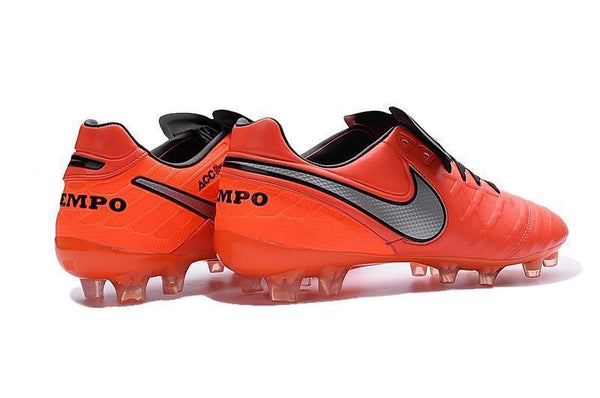 Nike Tiempo Legend VI FG Soccer Cleats Red Grey Black - SocSports