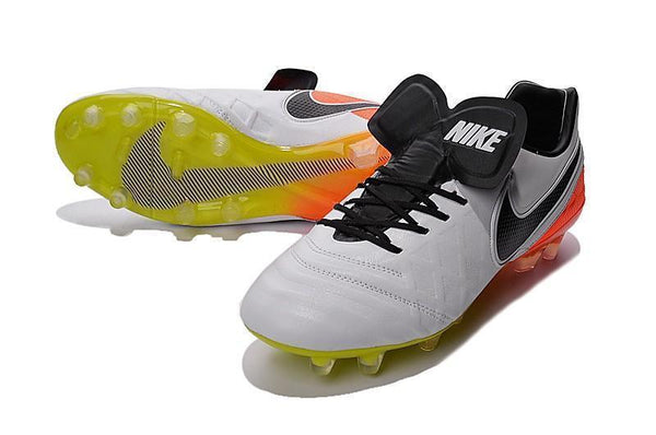 Nike Tiempo Legend VI FG Soccer Cleats White Orange Green - SocSports