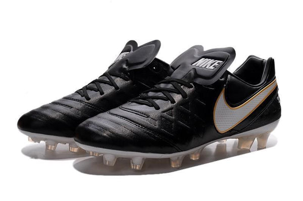 Nike Tiempo Legend VI FG Soccer Cleats Black White Gold - SocSports