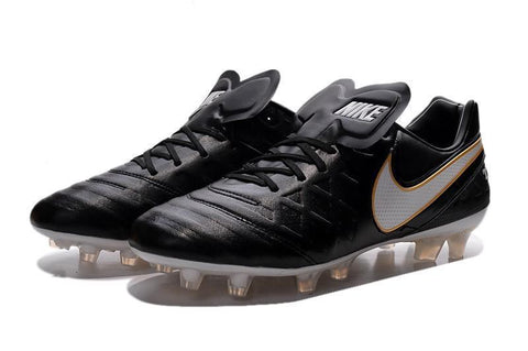 Nike Tiempo Legend VI FG Soccer Cleats Black White Gold - SocSports