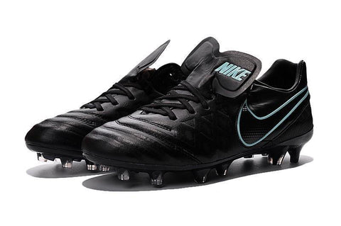 Nike Tiempo Legend VI FG Soccer Cleats Black Hyper Turquoise - SocSports