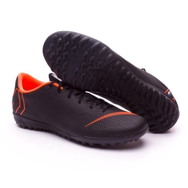 Nike Mercurial VaporX XII Academy Turf Soccer Cleats Black Orange - SocSports