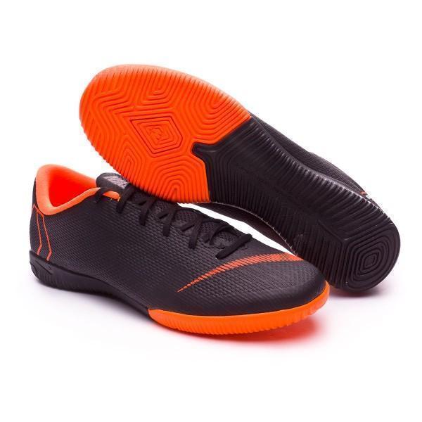 Nike Mercurial VaporX XII Academy IC Soccer Cleats Total Black Orange - SocSports