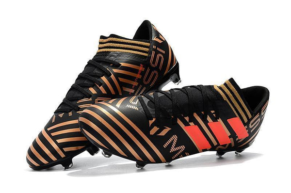 New Adidas Nemeziz Messi FG Soccer Cleats Shoes Black Gold Orange