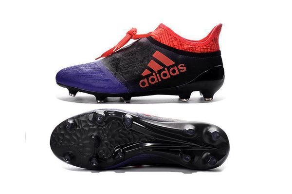 Adidas X 16+ Purechaos FG/AG Soccer Cleats Purple Black Solar Red - SocSports