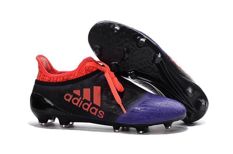 Adidas X 16+ Purechaos FG/AG Soccer Cleats Purple Black Solar Red - SocSports