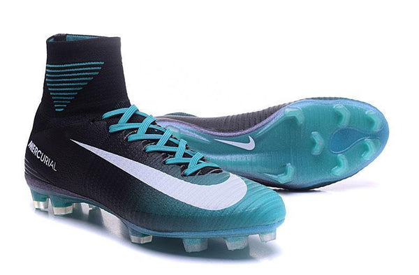 Nike Mercurial Superfly V FG Soccer Cleats Blue Black White - SocSports