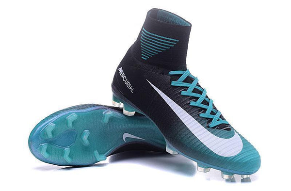 Nike Mercurial Superfly V FG Soccer Cleats Blue Black White - SocSports