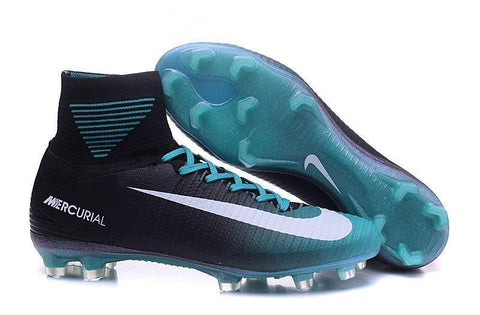 Nike Mercurial Superfly V FG Soccer Cleats Blue Black White - SocSports