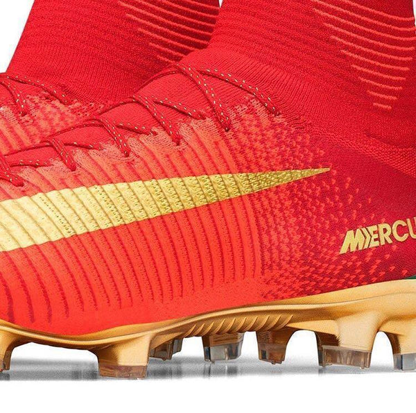Nike Mercurial Superfly V CR7 FG Soccer Cleats Red Golden - SocSports