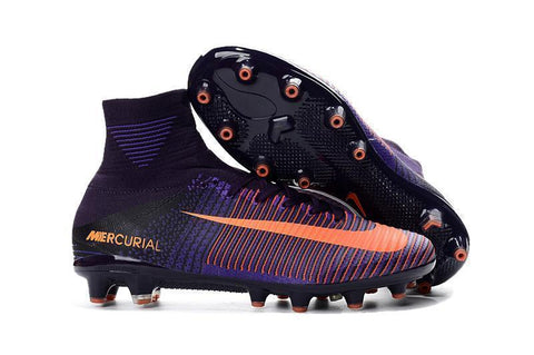 Nike Mercurial Superfly V AG Soccer Cleats Purple Bright Citrus - SocSports