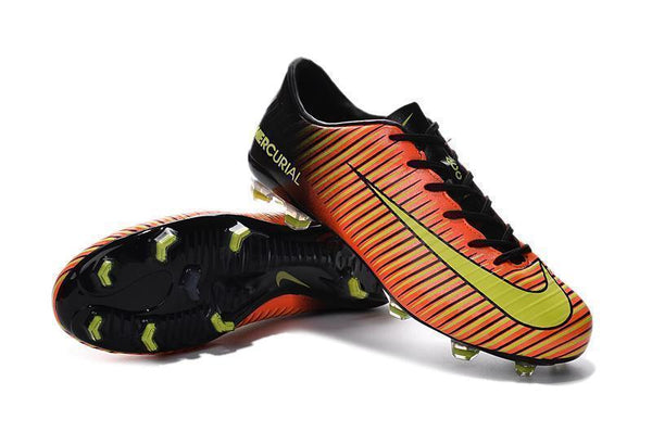 Nike Mercurial Vapor XI FG Soccer Cleats Orange Black Yellow - SocSports