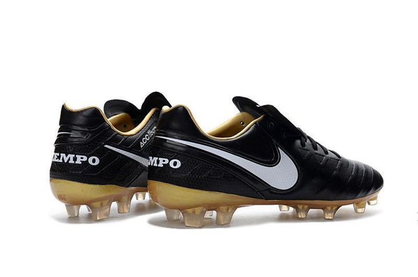 Nike Tiempo Legend VI FG Soccer Cleats Black White Metallic Gold - SocSports