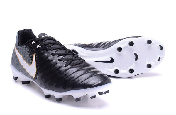 Nike Tiempo Legend VII FG Soccer Cleats Black White Orange - SocSports