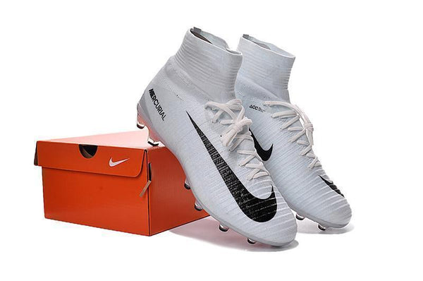 Nike Mercurial Superfly V AG Soccer Cleats White Black - SocSports