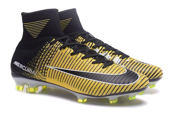 Nike Mercurial Superfly V FG Soccer Cleats Yellow Black - SocSports