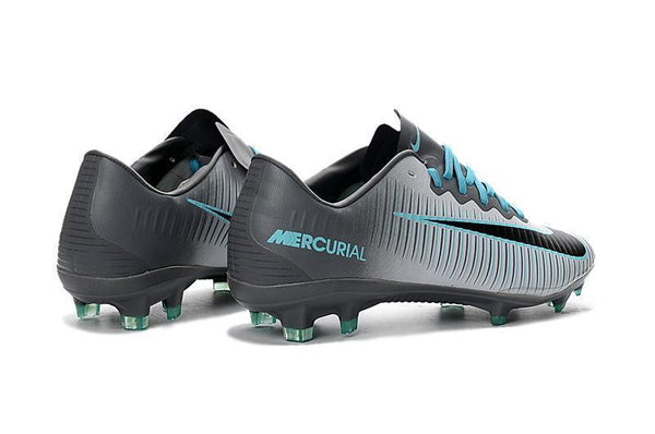 Nike Mercurial Vapor XI FG Soccer Cleats Grey Black Blue - SocSports
