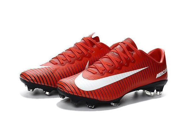 Nike Mercurial Vapor XI FG Soccer Cleats Red White Black - SocSports