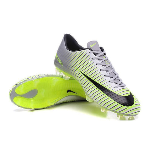 Nike Mercurial Vapor XI FG Soccer Cleats Grey White Green - SocSports