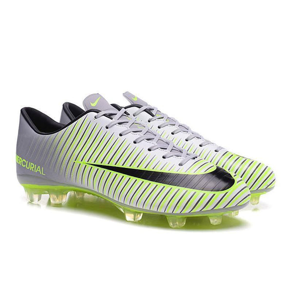 Nike Mercurial Vapor XI FG Soccer Cleats Grey White Green - SocSports