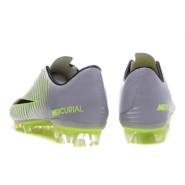 Nike Mercurial Vapor XI FG Soccer Cleats Grey White Green - SocSports