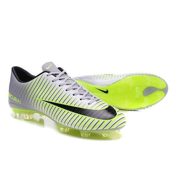 Nike Mercurial Vapor XI FG Soccer Cleats Grey White Green - SocSports
