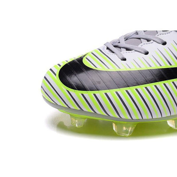 Nike Mercurial Vapor XI FG Soccer Cleats Grey White Green - SocSports