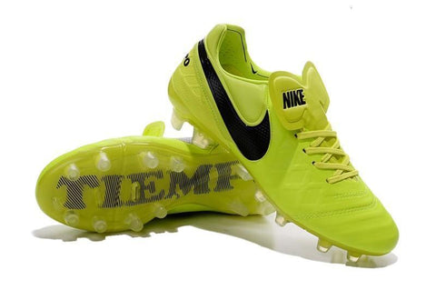 Nike Tiempo Legend VI FG Soccer Cleats Lemon Volt Black - SocSports